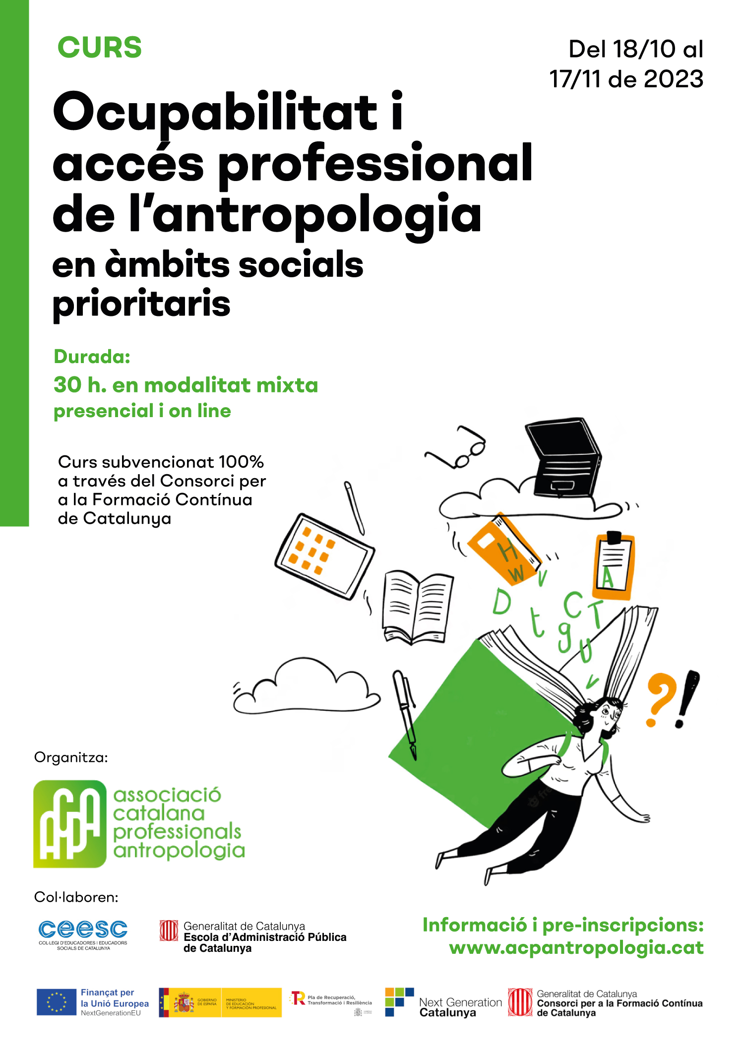 Darreres places del curs “Ocupabilitat i accés professional de l’antropologia en àmbits socials prioritaris”